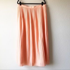 J Crew Factory peach pleated maxi skirt